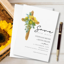 Rustic Chic Boho Sunflower Cross Wedding
