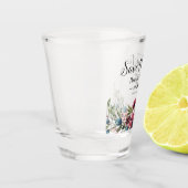 Rustic Chic Bourgogne Bloem Bruiloft Save The Date Shot Glas (Links)