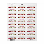 Rustic Chic Bourgondierse Marsala Retouradreslabel Etiket (Full Sheet)