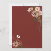 Rustic Chic Brown Cream Blush Ivory Fall Wedding Kaart (Achterkant)