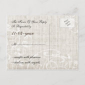 Rustic Chic Brown Roos Wedding Uitnodiging Briefkaart (Achterkant)