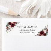 Rustic Chic Burgundy Blush Pink Floral Wedding Etiket (Insitu)