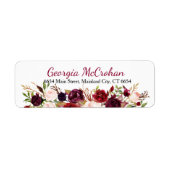 Rustic Chic Burgundy Marsala Return Address Label (Voorkant)