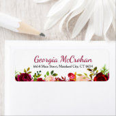 Rustic Chic Burgundy Marsala Return Address Label (Insitu)