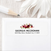 Rustic Chic Burgundy Marsala Return Address Label (Insitu)