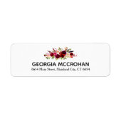 Rustic Chic Burgundy Marsala Return Address Label (Voorkant)
