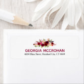 Rustic Chic Burgundy Marsala Return Address Label (Insitu)