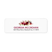 Rustic Chic Burgundy Marsala Return Address Label (Voorkant)