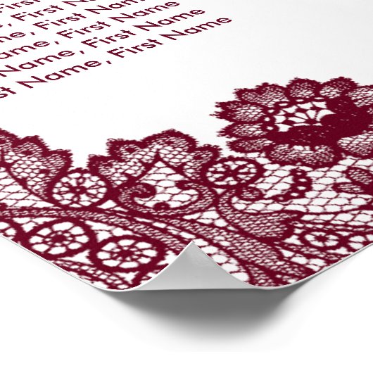 Rustic Chic Burgundy Sunflower Seating Chart 12 Poster (Hoek)