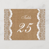 Rustic Chic burlap en lace country bruiloft Briefkaart (Voorkant)