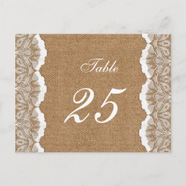 Rustic Chic burlap en lace country bruiloft Briefkaart