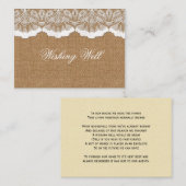 Rustic Chic burlap en lace country bruiloft Informatiekaartje (Voorkant / Achterkant)
