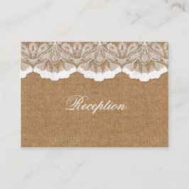 Rustic Chic burlap en lace country bruiloft Informatiekaartje