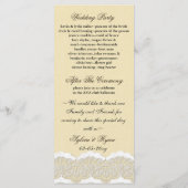 Rustic Chic burlap en lace country bruiloft Programmakaart (Achterkant)