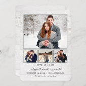 Rustic Chic Collage Wedding Save the Date Card Feestdagenkaart (Voorkant / Achterkant)