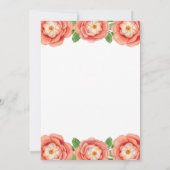 Rustic Chic Coral Floral Tea Party Vrijgezellenfee Kaart (Achterkant)