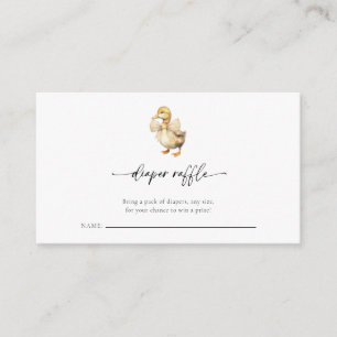 Rustic Chic Duck Baby shower Luier Raffle Informatiekaartje