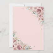 Rustic Chic Dusty Roos Blush Floral Pampas Wedding Kaart (Achterkant)