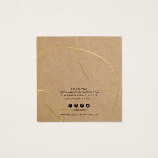 Rustic Chic Earring Display Vierkante Visitekaartjes (Achterkant)