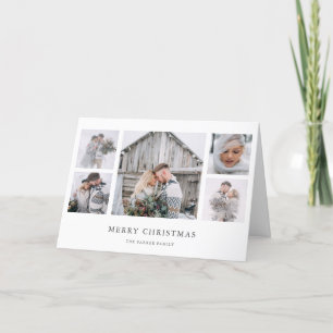 Rustic Chic Eenvoudig, minimaal kerstfotoraster Feestdagen Kaart