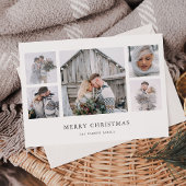 Rustic Chic | Eenvoudig, minimaal kerstfotoraster Feestdagenkaart