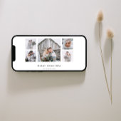 Rustic Chic | Eenvoudig, minimaal kerstfotoraster Feestdagenkaart