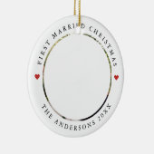 Rustic Chic | Eerste kerstfeest met foto Keramisch Ornament (Rechts)