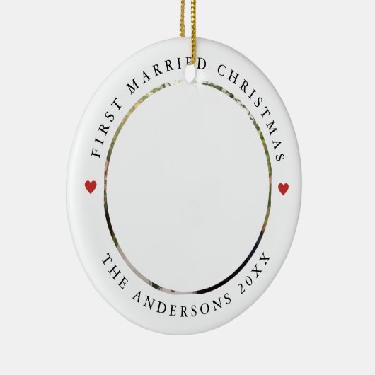 Rustic Chic | Eerste kerstfeest met foto Keramisch Ornament (Rechts)