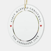 Rustic Chic | Eerste kerstfeest met foto Keramisch Ornament (Links)