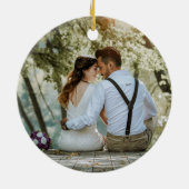 Rustic Chic | Eerste kerstfeest met foto Keramisch Ornament (Achterkant)