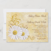 Rustic Chic Elegant Shasta Daisy Wedding Kaart (Voorkant)