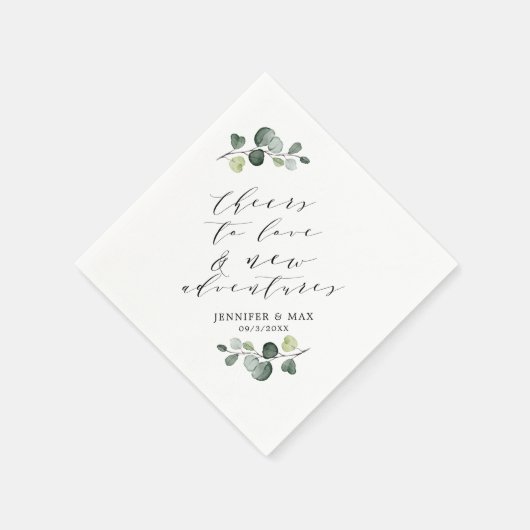 Rustic Chic Eucalyptus Nieuwe Avonturen Papier Servet (Hoek)