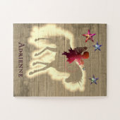 Rustic Chic Fairy Riding Unicorn - Gepersonaliseer Legpuzzel (Horizontaal)