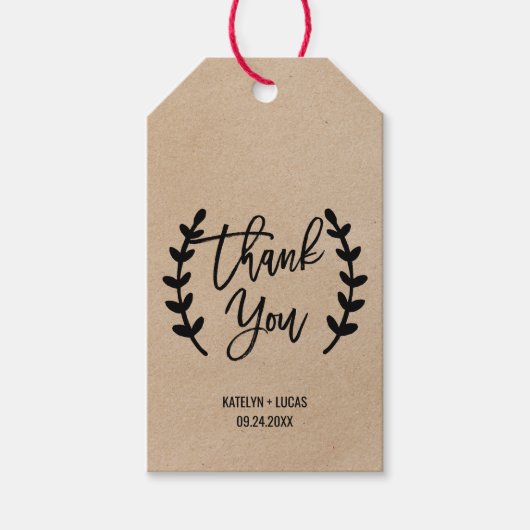 Rustic Chic Faux Kraft bedankt voor de tags Cadeaulabel (Voorkant)