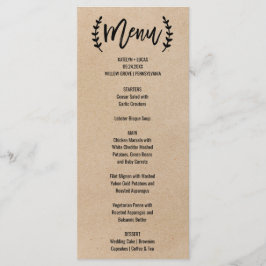 Rustic Chic Faux Kraft Calligraphy Menu Kaart
