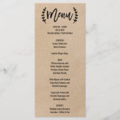 Rustic Chic Faux Kraft Calligraphy Menu Kaart (Voorkant)