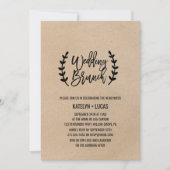 Rustic Chic Faux Kraft Calligraphy Wedding Brunch Kaart (Voorkant)