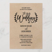 Rustic Chic Faux Kraft Calligraphy Wedding