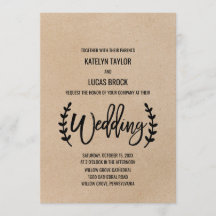 Rustic Chic Faux Kraft Calligraphy Wedding