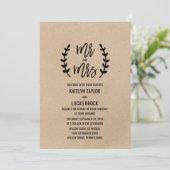 Rustic Chic Faux Kraft Mr & Mrs Wedding Kaart (Staand voorkant)
