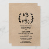 Rustic Chic Faux Kraft Mr & Mrs Wedding Kaart (Voorkant / Achterkant)