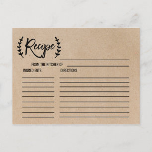 Rustic Chic Faux Kraft Vrijgezellenfeest Recipe Ka Briefkaart