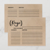 Rustic Chic Faux Kraft Vrijgezellenfeest Recipe Ka Briefkaart (Voorkant / Achterkant)