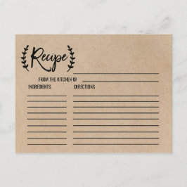 Rustic Chic Faux Kraft Vrijgezellenfeest Recipe Ka Briefkaart