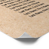 Rustic Chic Faux Kraft Wedding Seding Chart Poster