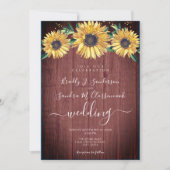 Rustic Chic Floral Barn Wood Wedding Kaart (Voorkant)