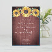 Rustic Chic Floral Barn Wood Wedding Kaart (Staand voorkant)