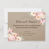 Rustic Chic Floral Rehearsal Dinner Kaart (Voorkant)