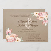 Rustic Chic Floral Wedding Floral Kaart (Voorkant / Achterkant)