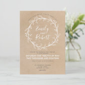 Rustic Chic Floral Wreath Wedding Uitnodiging (Staand voorkant)